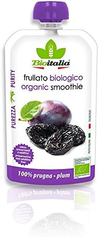 Bioitalia Organic Smoothie Fruit Baby Food Pouch All Stages Plum 120g pack of 6
