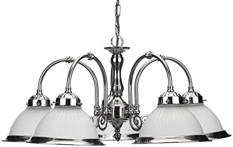 New York Diner Marco Tielle 5 Light Ceiling Light in Satin Silver Finish