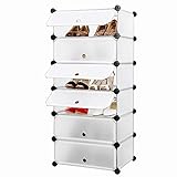 Songmics 6 Ebenen Schuhregal Schuhschrank Schuhablage Schuhständer Sideboard Regalsystem Weiß 107 x 50 x 37 cm LPC06W - 3