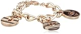 Emporio Armani Damen Armband Edelstahl Swarovski-Kristall 17 cm apricot EGS1588200