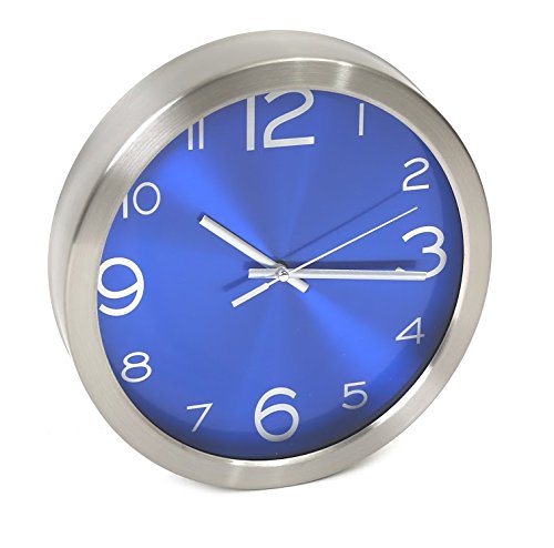 Platinet Midnight Wanduhr – 25 cm – blau/silber - 3