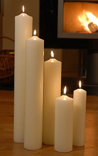 Stumpenkerze 25/8 cm weiß Kerzenrohling 250/80 mm – Hochzeit Taufe zum basteln - 2