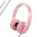 Produktbild ONTA® gorsun On Ear Kopfhörer Faltbar Leichte Kopfhörer Stereo Sport Extra-Bass Kopfhoerer mit Mikrofon und Lautstärkeregler für iPhone Computer und Laptop - Rosa