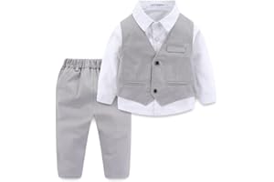 Mud Kingdom Little Boys Gentleman Suit Set Long Sleeve 3 Piece