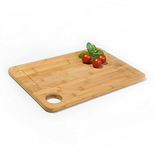 Schneidebrett aus Bambus mit praktischer Saftrille – Extra Groß – 45,4cm x 30,5cm x 1,9cm – beidseitig verwendbares Tranchierbrett - 3