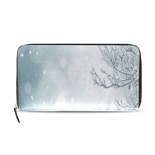 Preisvergleich Produktbild Warme Winter Schneelandschaft Lange Passport Clutch Geldbörsen Reißverschluss Brieftasche Fall Handtasche Geld Organizer Tasche Kreditkarteninhaber Für Dame Frauen Mädchen Männer Reisegeschenk
