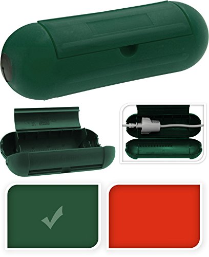 2er Set wasserdichte Stecker Schutzhülle Safe-Box Stromkabel Safebox für Stromstecker Verlängerung Verlängerungskabel grün