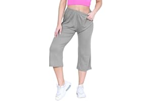 R&N FASHIONS Women's Plus Size 3/4 Cropped Culottes with Elastic Waist, Stretchy Viscose Palazzo Shorts, Mid Rise Lightweight Casual Summer Trousers for Ladies