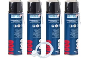 REJEL 4 X Dinitrol 1000 clair cavité Cire 500 ml Aérosol + 600 mm extension Buse