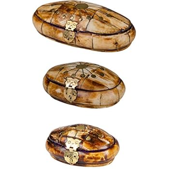 3er SET Orientalische kleine Aufbewahrungsbox mit Deckel Gadwa 14cm