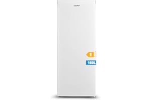 COMFEE' RCU160WH2(E) 160L Congelatore monoporta verticale e 5 Cassetti, 4 Stelle, -24° Gradi, Controllo Della Temperatura, Compressore GMCC di Alta Qualità, Cerniere Della Porta Sostituibili, Bianco
