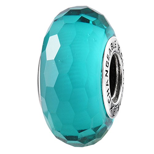 CHANGEABLE Charms Piedra Rxpresión de Deseos Murano Abalorio de Mujer de Plata de Ley