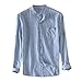 Produktbild BHYDRY Herren Baggy Cotton Breathable gestreifte Knopf Tasche Plus Size Langarmshirts