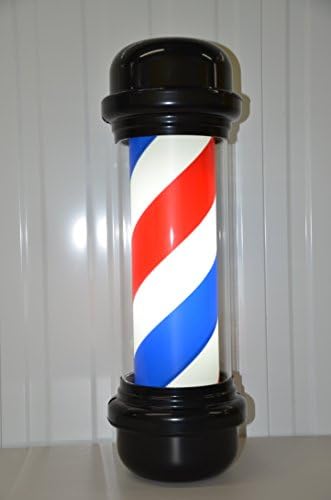 BLACK BARBER POLE LED ILLUMINATED ROTATING STRIPE SALON SIGN 75CM IN 2 COLOURS