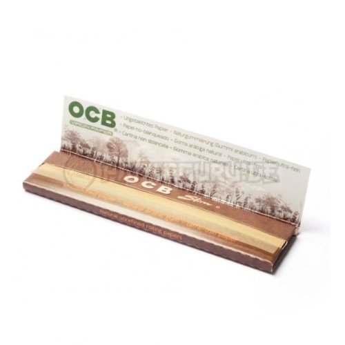 OCB Slim Braun ungebleicht Virgin King Size Papier – 10 Heftchen - 5