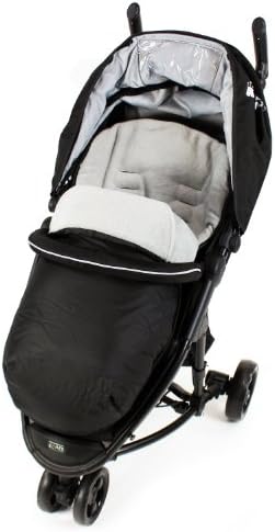 Deluxe Universal Footmuff to fit Petite Star Zia 3 Wheeler - Black/Grey