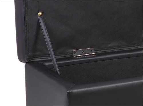 [corium] Ottomane (119 x 38 x 45 cm)(schwarz) Sitztruhe Polsterbank Sitzhocker Betthocker Truhe Bank - 4
