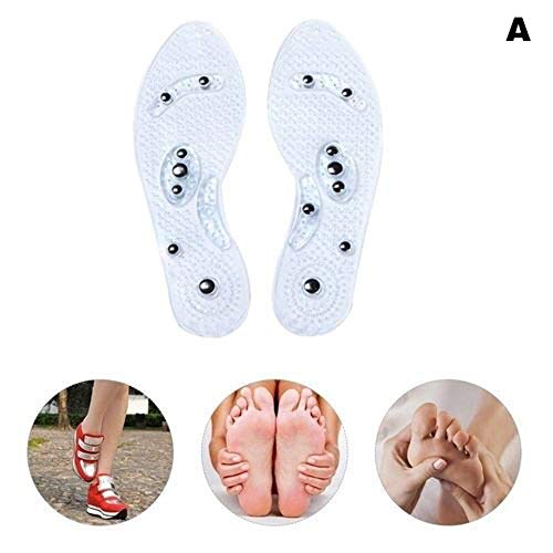 Majome 1 Paire Femme Homme en Silicone Semelle intérieure Thérapie magnétique Anti-Usure pour Soins de santé Massage Semelles