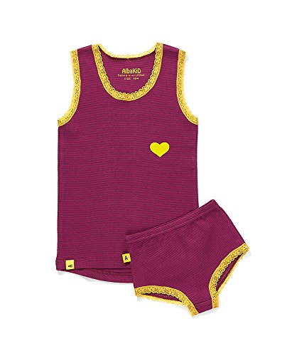 Albababy Funo Underwear Set - Purple/Rose Striped - Size 104cm - 3-4 years