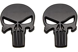 SGW 2 x Flügel Totenkopf Emblem aus Metall Totenkopf-Auto-Aufkleber, Auto-Zubehör für Motorrad, LKW, Skateboards, Laptop, DIY-Aufkleber