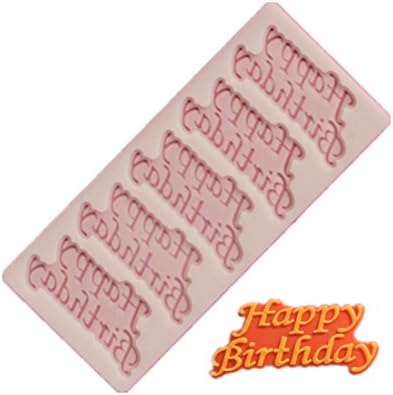 Tomly Chocolate Soft Silicone DIY 3D Happy Birthday Cake Fondant Chocolate Baking Mold Mould Color-Milky