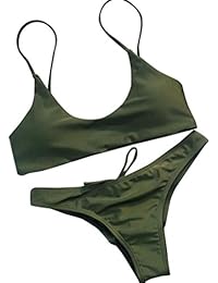 Fossen Fossen Mujer Bikini Conjunto con Sujetador Push-up Acolchado Brasileña Bañador Traje de Baño de Playa