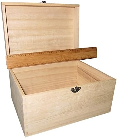 FILORO - Wooden Treasure Chest Box Storage - To Decorate Paint Decoupage Pirate Trinket ALL Sizes (Size 5 ( 24cm x 18cm x 13cm))