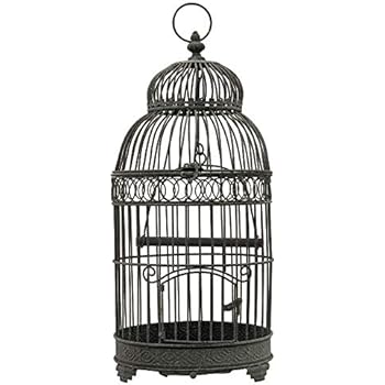 Chemindecampagne Style Ancienne Cage à Oiseaux En Fer Rond