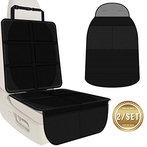 Preisvergleich Produktbild Autositzauflage, Autositzschoner, ISOFIX taugliche Kindersitzunterlage. Premium Royal Oxford Rücksitzschutz, Wasserabweisend und Schutz vor Beschädigungen und Schmutz, 2 Stück