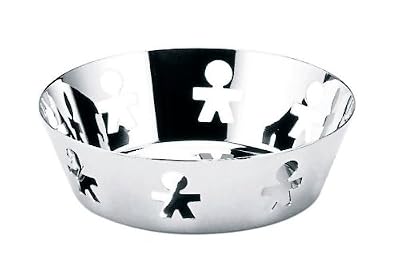 Alessi Akk03 Girotondo Corbeille Ronde avec Borde Ajouré en Acier Inoxydable 18/10 Brillant, Ø 18 Cm