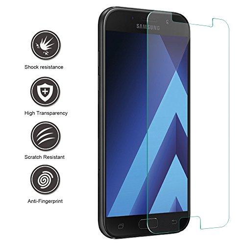 Galaxy A5 2017 Panzerglas 2 Stück Schutzfolien zu screenen Glas Schutzfolie Displayschutzfolie Folie Premium Gehärtetem Glas Schirm-Schutz Handy Displayschutz Schutz Transparent Kristallzelle Panzerfolie für Samsung Galaxy A5 2017 SM-A520 [High Definition Ultra-beständig mit Härte Anti-Blase] - 2