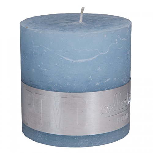 PTMD Stumpen-Kerze Rustical, hellblau, Ø12 x H9,5 cm (zweidocht)