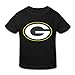 Toddler Kids Little Boy's Girl's Green Bay Packers Logo T Shirt Black Size 5-6 Toddler