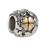 Andante-Stones 925 Sterling Silber Bead Charm * Glücksklee * Element Kugel für European Beads Modul Armband + Organzasäckchen