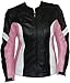 Produktbild German Wear Damen Lederjacke Motorradjacke, Schwarz/Rosa/Weiß, M