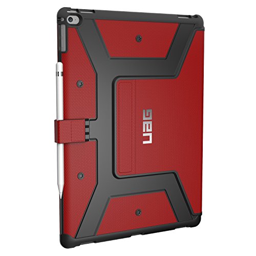 Urban Armor Gear Metropolis Schutzhülle nach US-Militärstandard für Apple 12,9″ iPad Pro (Nicht für 2. Generation aus 2017) – rot (Silbernes Logo) [Smart Keyboard kompatibel | Verstärkte Ecken | Wake/Sleep | Sturzfest Standfunktion] – IPDPRO12.9-E-MG - 3