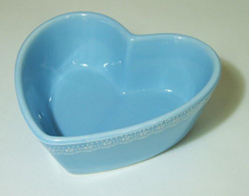 Bowl Grüße Form Heart Sky Blue with Decoration 13 x 5