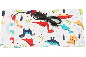 HZTYYIER Babyflaschenwärmer mit USB Stecker Tragbare Milchreisewärmer Aufbewahrungstasche für Isolationsthermostat für Milchflaschen für Kleinkinder(Dinosaurier Muster)