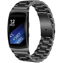 TRUMiRR Gear Fit 2 Correa de Reloj, Solid Banda de Acero Inoxidable Sports Strap Pulsera de Muñeca para Samsung Gear Fit 2 SM-R360/Fit 2 Pro SM-R365 Reloj Inteligente