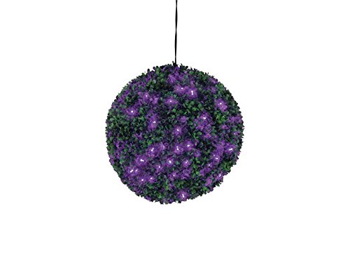 Preisvergleich Produktbild Buchsbaumkugel mit lila LEDs, 40cm