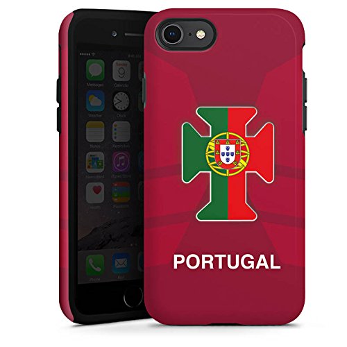 Apple iPhone 8 Hülle Tough Case Schutzhülle Portugal Em Trikot Fussball Football