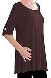 Eyecatch TM Oversize - Jessica Womens Tunic Plus Size Scoop Neck Ladies Flared Long Top