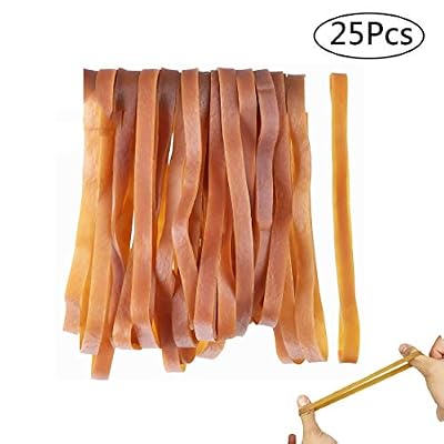 Lvcky 25 pcs Grandes Bandes en Caoutchouc, 160 mm par 6 mm de Large en Caoutchouc élastique Solide Bandes pour Office Home School Fournitures, Jaune foncé