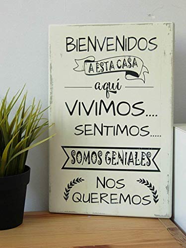 Tono Chocolate Y Naranja Normas Cuadros En Madera Cartel Vintage De Madera Hecho A Mano En Esta Casa Handmade Productos Handmade Hogar Y Cocina Multiapp Gr
