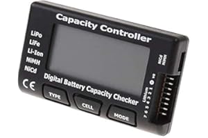 ARCELI Cyfrowy tester pojemności baterii, tester napięcia z wyświetlaczem LCD do baterii litowo-jonowej LiPo Life NiMH