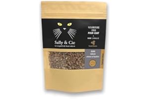 SALLY & CIE Croquette Crue - CAILLE Crue ENTIÈRE (étêtée et hachée) Lyophilisée pour Chat