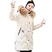 Produktbild friendGGDamen Winterjacke Wintermantel Lange Daunenjacke Jacke Outwear Frauen Warm Daunenmantel Solide Pelz Tasche Reißverschluss Lässig Dicker Slim Down Jacke Mit Kapuze Mantel (38, Beige10)