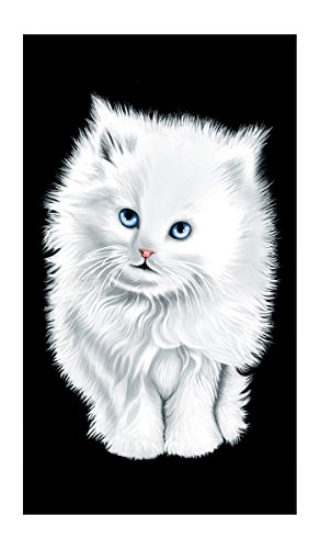 Preisvergleich Produktbild SOLEIL GRENADINE Strandtuch Kätzchen weiß 90 x 170 cm