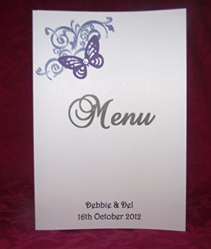 Menu Table Cards with inserts - Personalised Wedding Corner Butterfly design (A5)