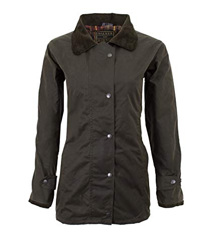 Walker & Hawkes - Veste cirée Antique - pour Femme - Chasse/Campagne - Olive